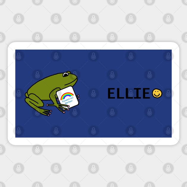 Frog Supports Essential Workers like Ellie with Rainbow Magnet by ellenhenryart